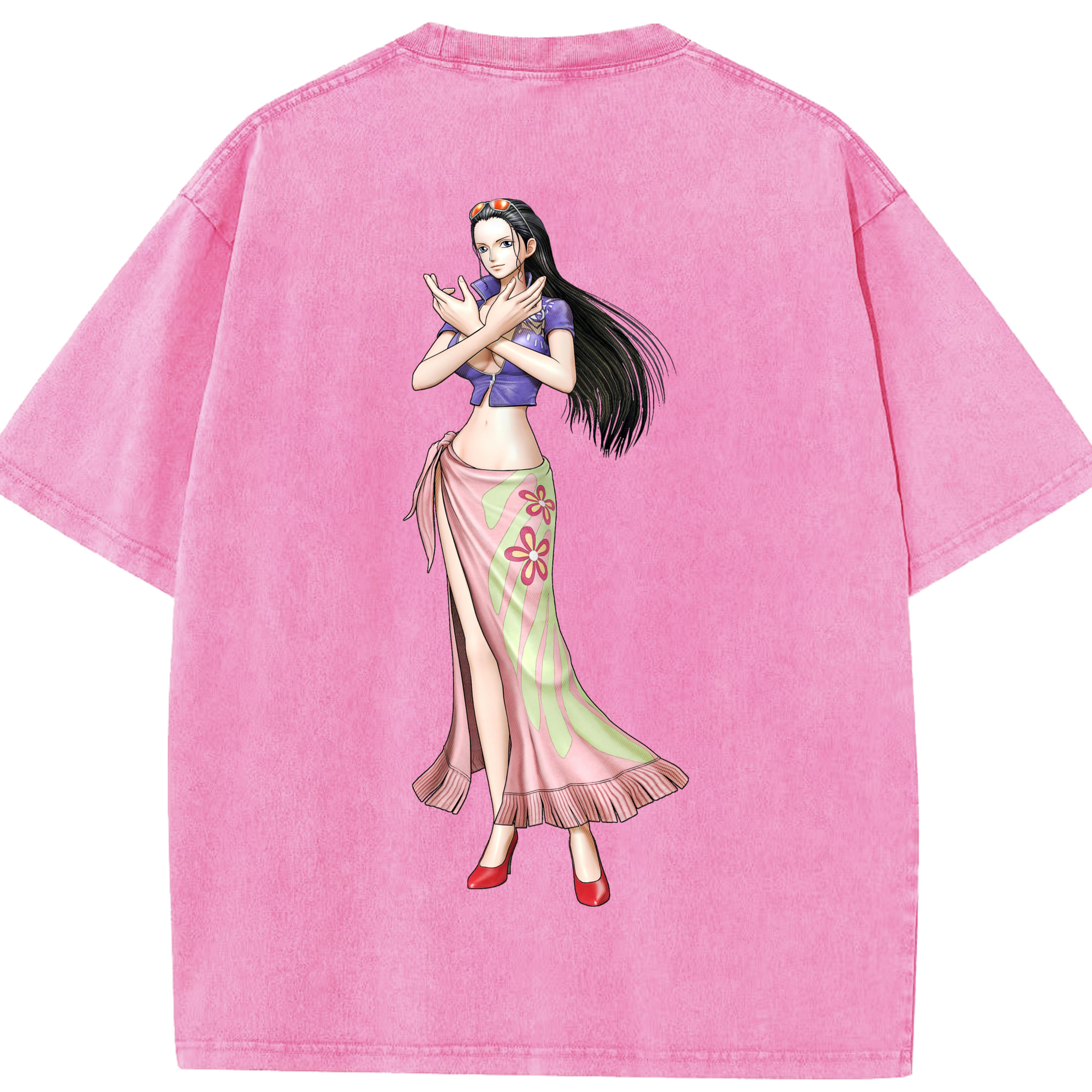 ワンピース ニコ・ロビン ONE PIECE Nico Robin 綿100% ヴィンテージ風 半袖Tシャツ（背面プリント）
